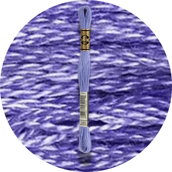 DMC Mouliné Spécial 25 Broderigarn, Ensfarvet, Blå/Lilla nuancer